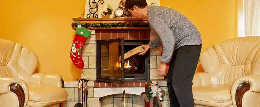 Rusted Metal Fireplace Restoration in Wake Forest, North Carolina